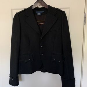 Ralph Lauren Black wool blazer with embroidery